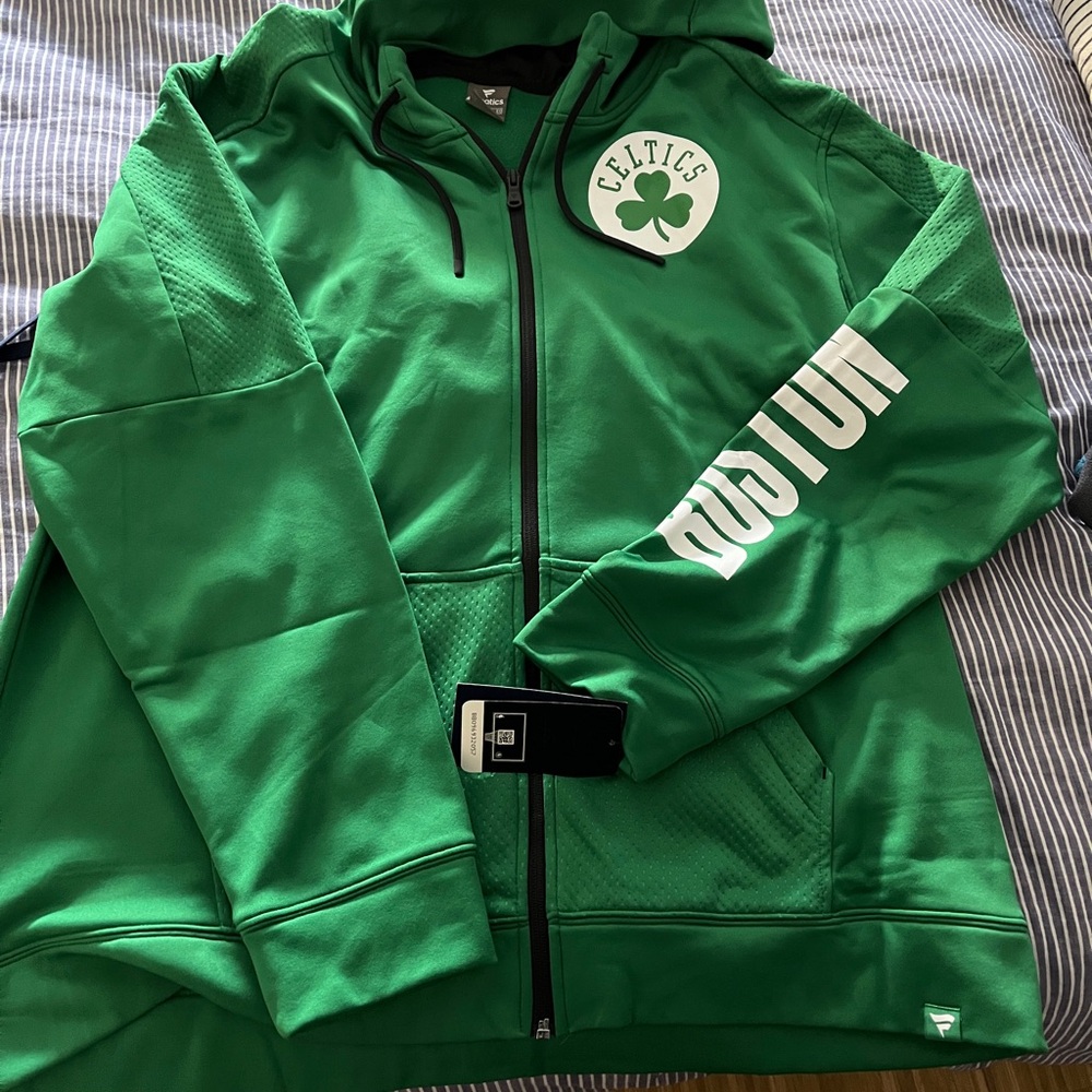 Mens Green Boston Celtics Full-Zip hoodie